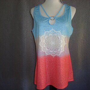 NWT Saukole Women's Sleeveless Tank Top Keyhole Ring Neck Size L